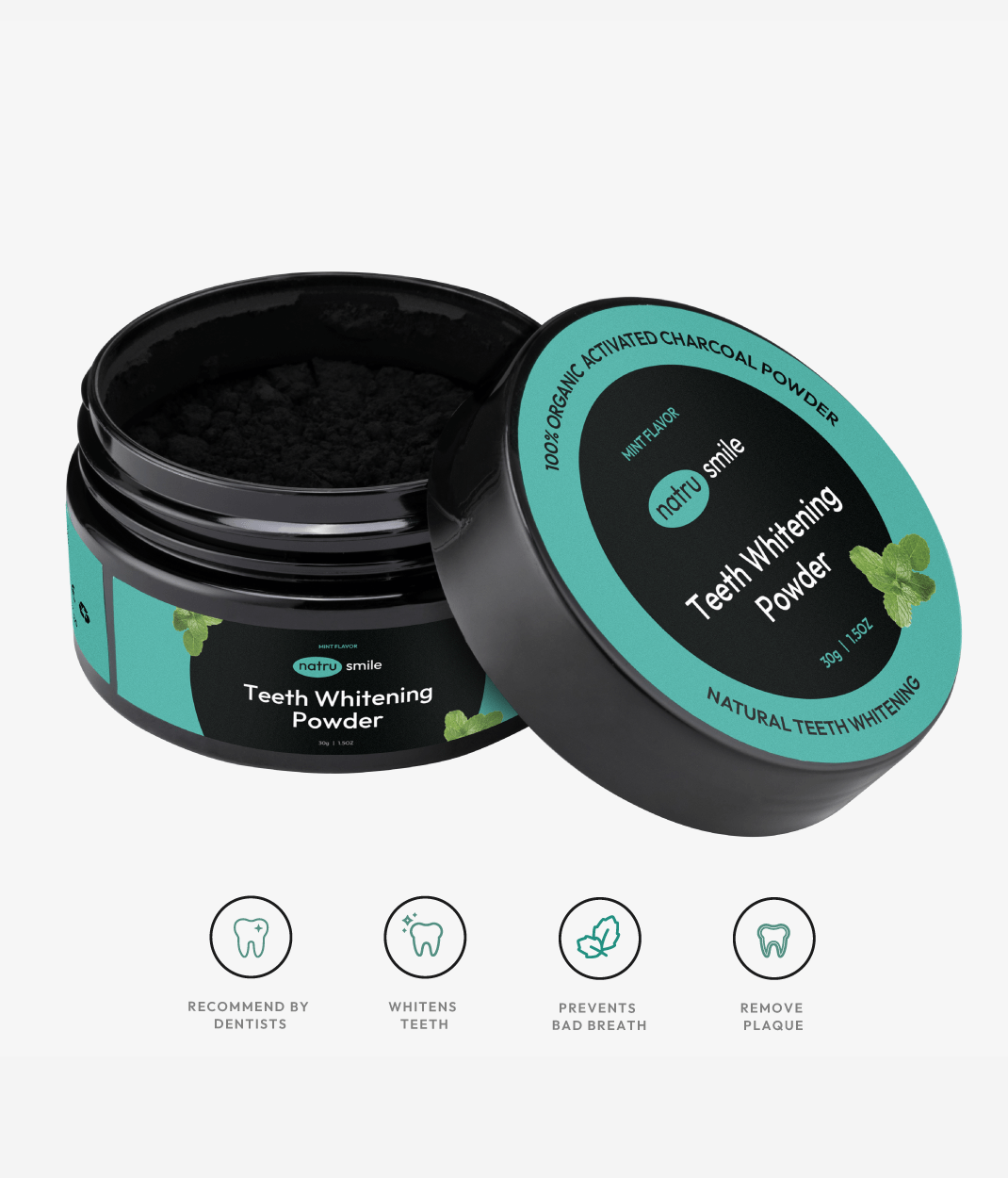 Charcoal Teeth Whitening Powder (Dentist Approved) – NatruSmile Charcoal Teeth Whitening Powder (Dentist Approved) – NatruSmile